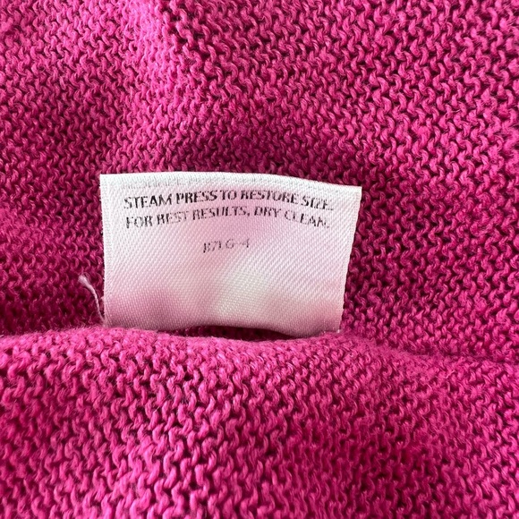 Eileen Fisher 100% Linen Knit Scoop Neck Sweater in Fuchsia Pink, size M - Picture 7 of 7